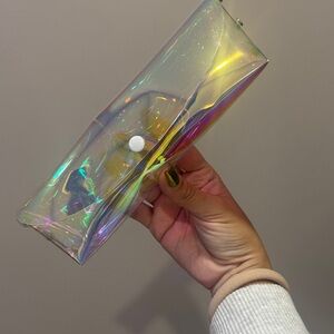 Holographic Clutch with Button Closure